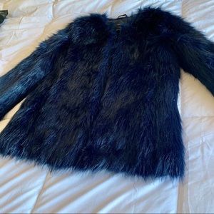 Forever 21 | deep Blue Faux Fur Coat | Worn Once